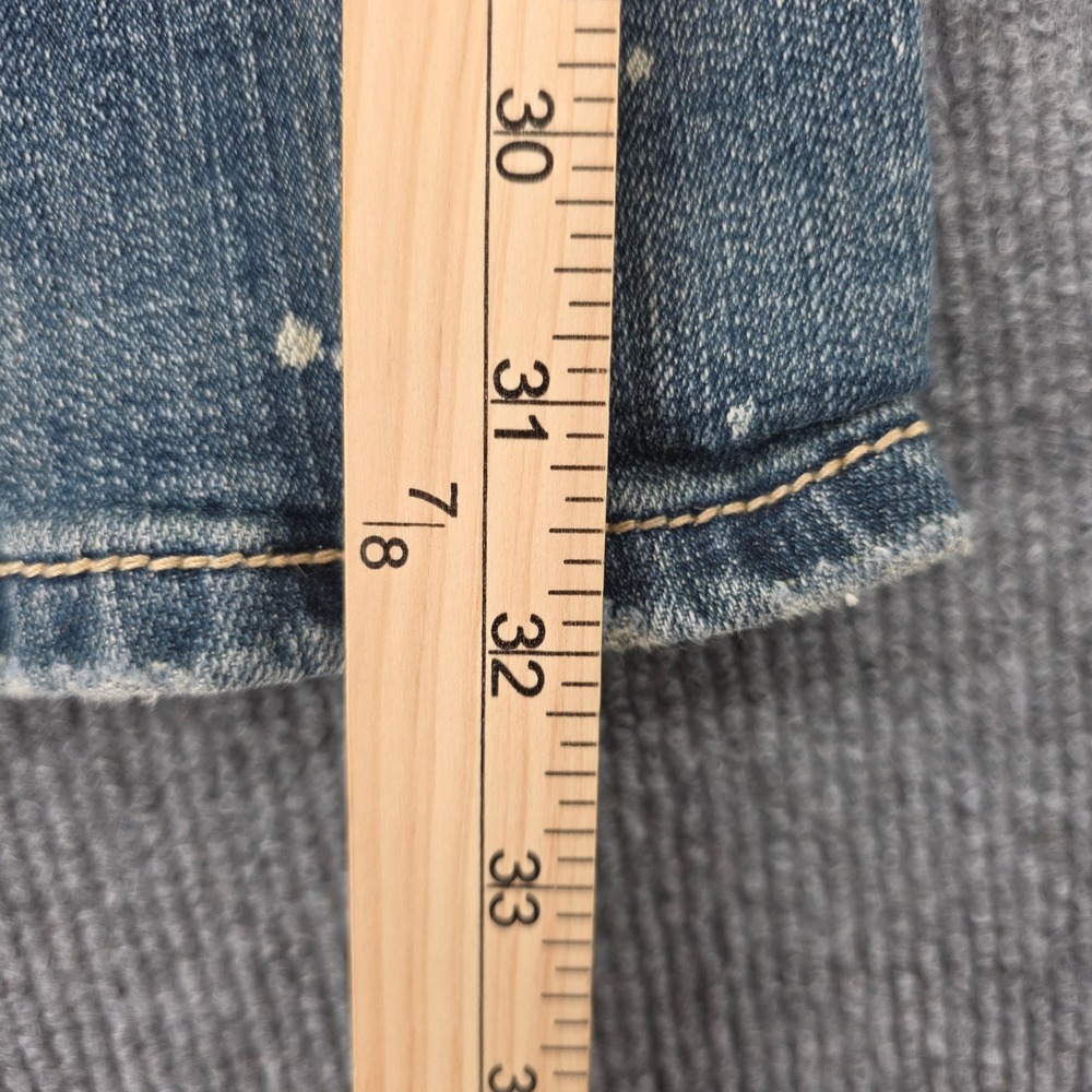 MEK Denim Easter Island Medium Wash Bootcut Jeans Blue Low Rise 27x32 Distressed - Picture 5 of 11